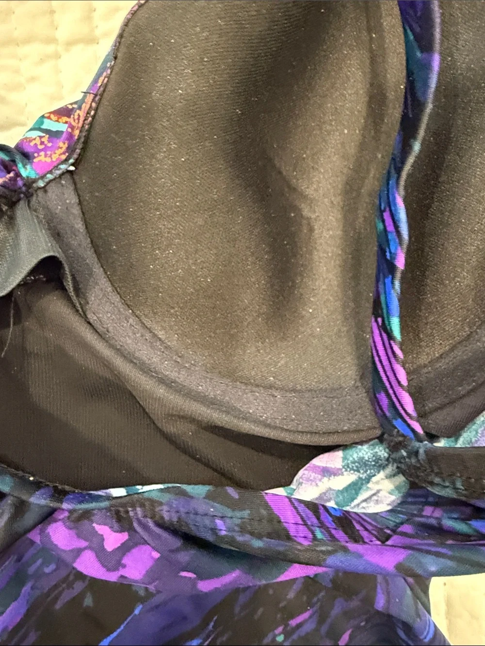 NWT Miraclesuit Dark Purple Multi-Print Ruched One-Piece Swimsuit sz 6